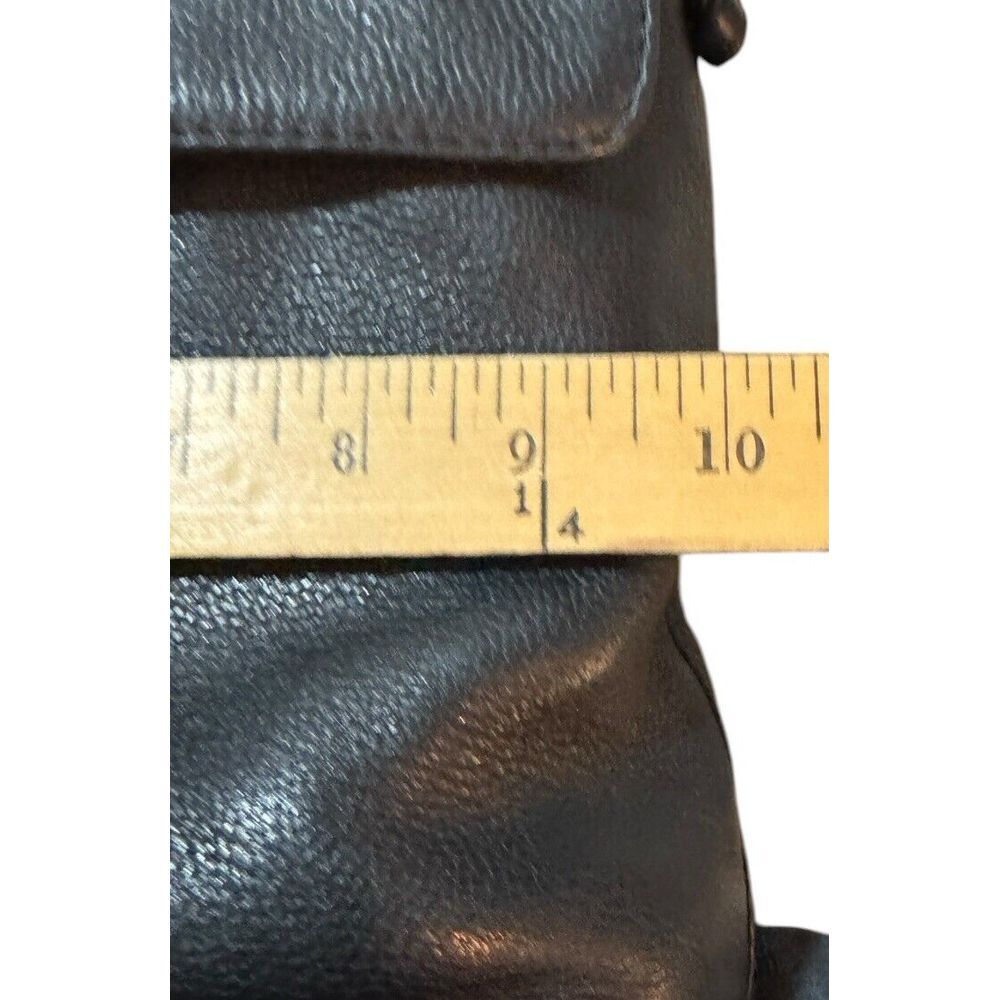 KENNETH‎ COLE REACTION Black Leather 2 Pocket Shoulder Bag Crossbody Purse - Picture 5 of 9
